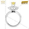 Nhẫn nữ vàng trắng Au750 đính kim cương và sapphire vàng