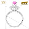 Nhẫn nữ vàng trắng Au750 đính sapphire hồng