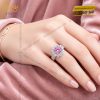 Nhẫn nữ vàng trắng Au750 đính sapphire hồng