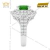 Nhẫn nữ vàng trắng Au750 đính sapphire xanh lá
