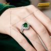 Nhẫn nữ vàng trắng Au750 đính sapphire xanh lá