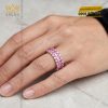 Nhẫn nữ vàng trắng Au750 đính sapphire hồng