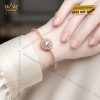 Vòng tay vàng hồng Au750 đính kim cương