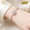Vòng tay vàng hồng Au750 đính kim cương