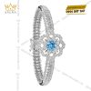 Vòng tay vàng trắng Au750 đính đá Topaz