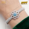 Vòng tay vàng trắng Au750 đính đá Topaz