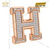 Mặt thắt lưng chữ H vàng hồng đính kim