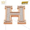 Mặt thắt lưng chữ H vàng hồng đính kim