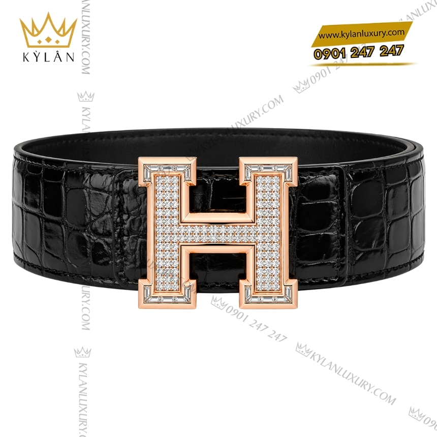 Kỳ Lân Luxury mat that lung chu h vang hong dinh kim 5 Mặt thắt lưng chữ H vàng hồng đính kim