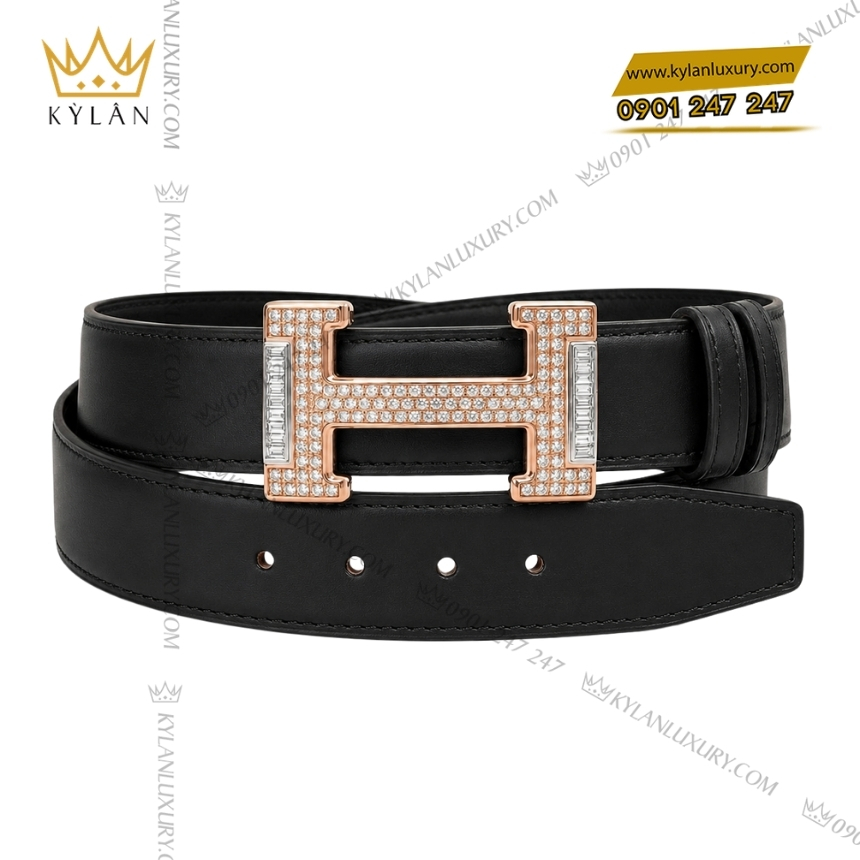 Kỳ Lân Luxury mat that lung chu h vang hong mix vang trang full kim cuong 4 Mặt thắt lưng chữ H vàng hồng mix vàng trắng full kim cương