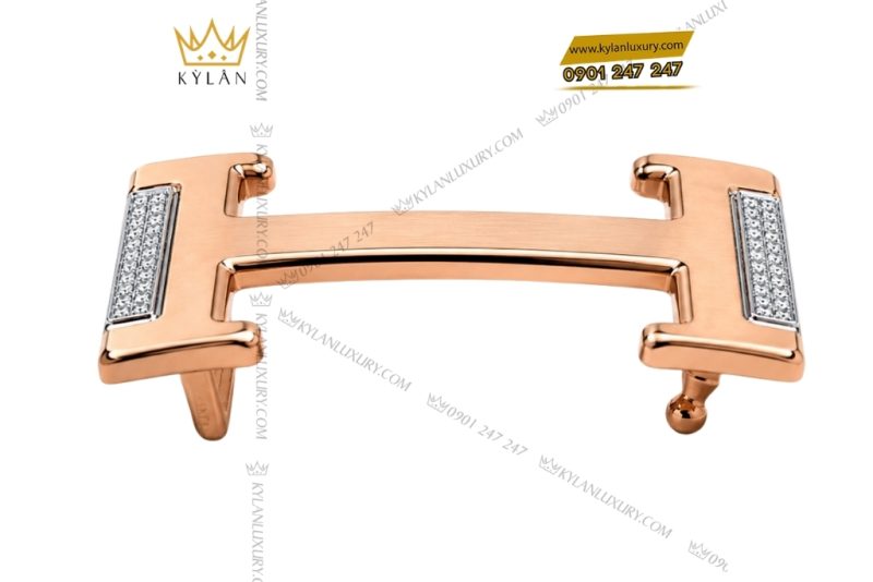 Mặt thắt lưng chữ H vàng hồng mix vàng trắng kim cương