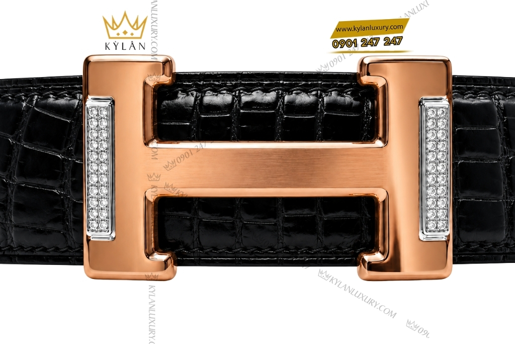 Mặt thắt lưng chữ H vàng hồng mix vàng trắng kim cương 5 Kỳ Lân Luxury mat that lung chu h vang hong mix vang trang kim cuong 6 Mặt thắt lưng chữ H vàng hồng mix vàng trắng kim cương