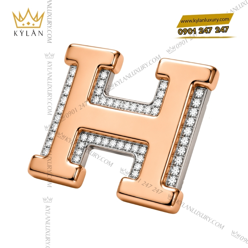 Mặt thắt lưng chữ H vàng hồng viền vàng trắng đính kim 12 Kỳ Lân Luxury mat that lung chu h vang hong vien kim 5 Mặt thắt lưng chữ H vàng hồng viền vàng trắng đính kim