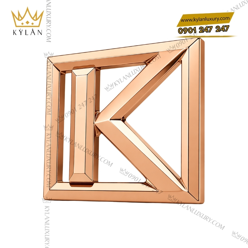 Mặt thắt lưng chữ K vàng hồng nguyên khối 4 Kỳ Lân Luxury mat that lung chu k vang hong 3 Mặt thắt lưng chữ K vàng hồng