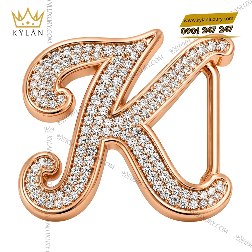 Mặt thắt lưng chữ K vàng hồng đính full kim 3 Kỳ Lân Luxury mat that lung chu k vang hong dinh full kim 3 Mặt thắt lưng chữ K vàng hồng đính full kim