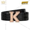 Mặt thắt lưng chữ K vàng hồng viền kim cương