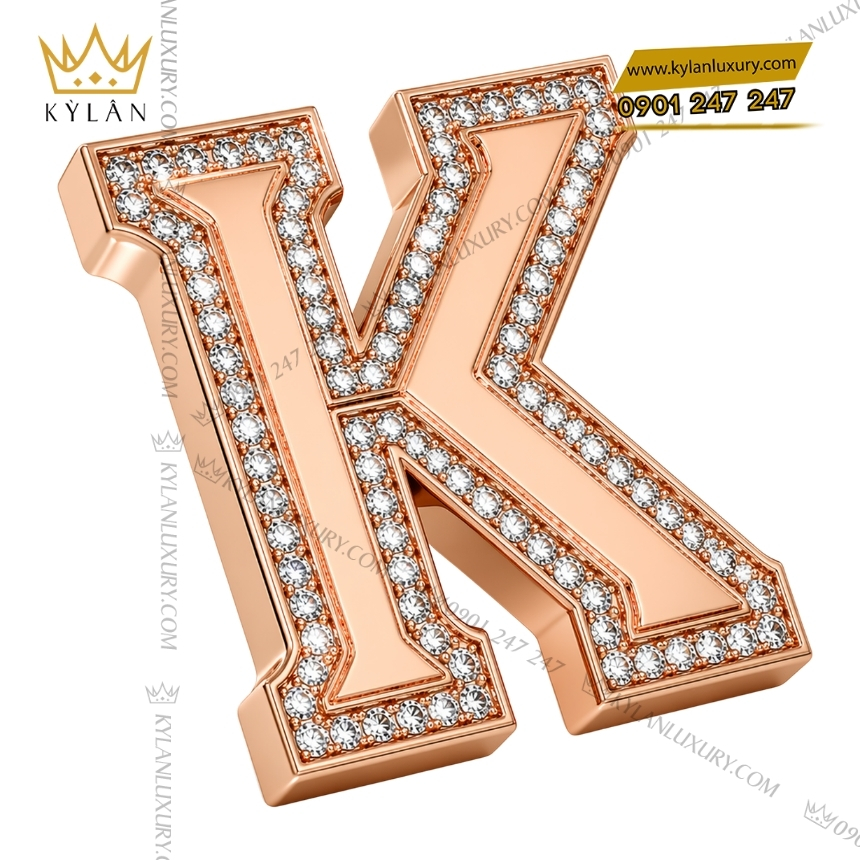 Kỳ Lân Luxury mat that lung chu k vang hong vien kim cuong 9 Mặt thắt lưng chữ K vàng hồng viền kim cương