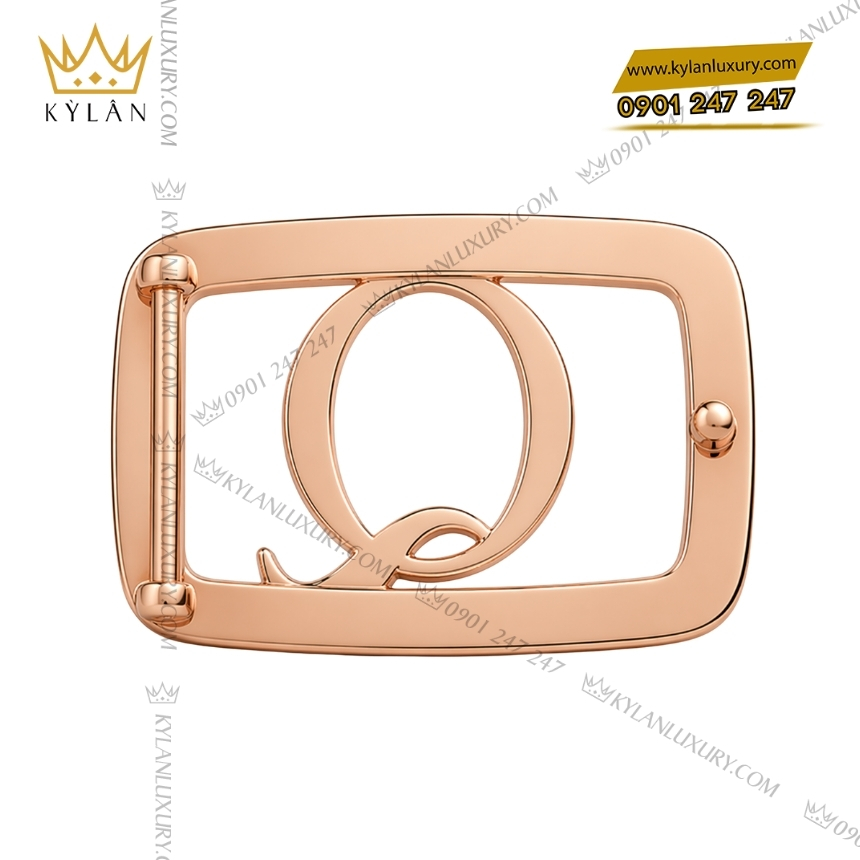 Kỳ Lân Luxury mat that lung chu q vang hong vien kim cuong 6 Mặt thắt lưng chữ G vàng hồng viền kim cương