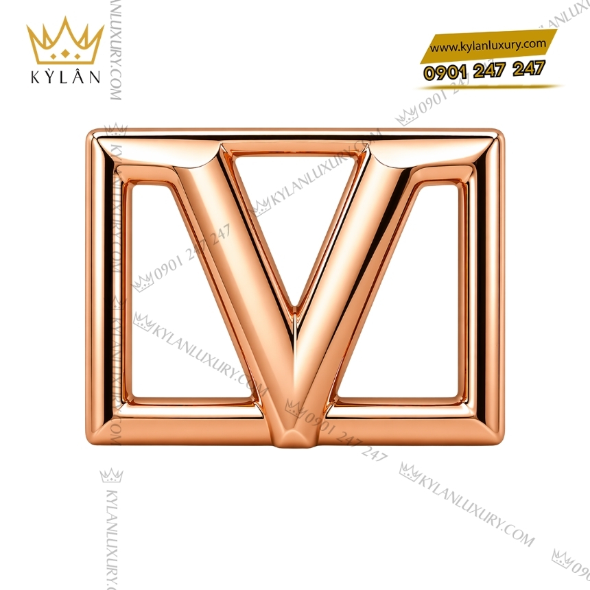 Mặt thắt lưng chữ V vàng hồng 3 Kỳ Lân Luxury mat that lung chu v vang hong 3 Mặt thắt lưng chữ V vàng hồng