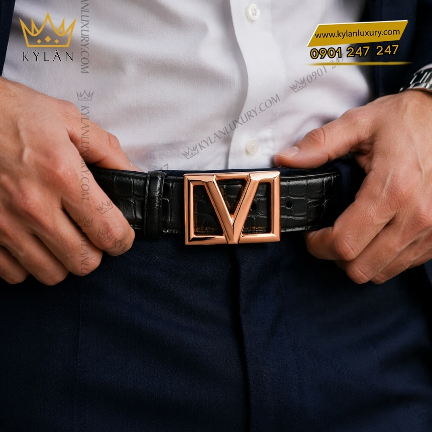 Mặt thắt lưng chữ V vàng hồng 16 Kỳ Lân Luxury mat that lung chu v vang hong 9 Mặt thắt lưng chữ V vàng hồng