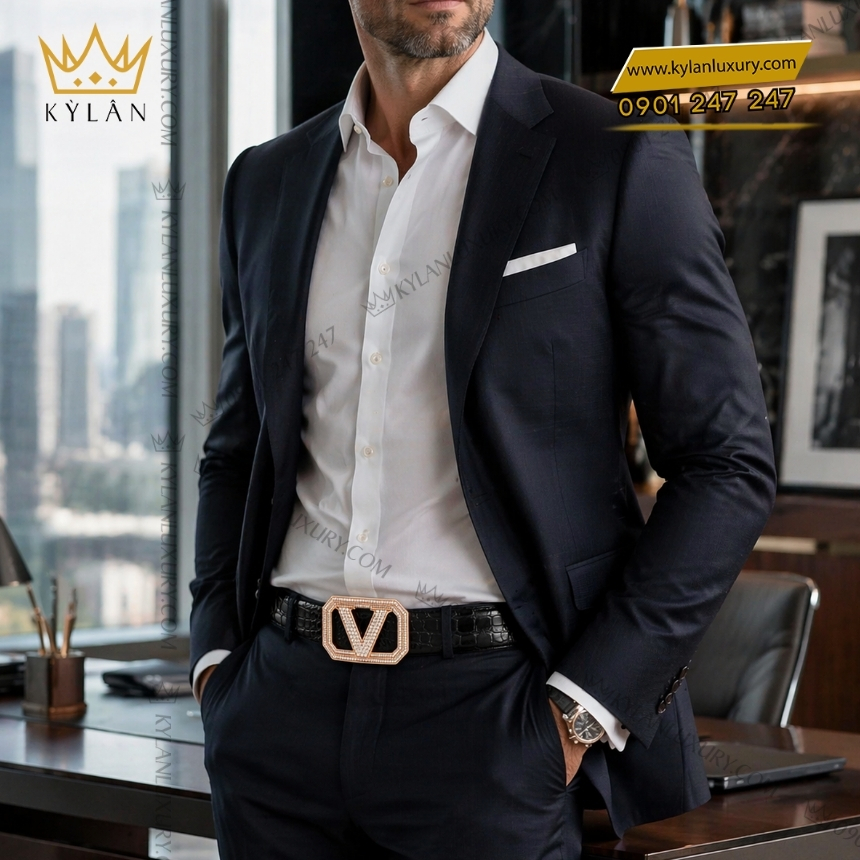 Kỳ Lân Luxury mat that lung chu v vang hong kim cuong 2 Mặt thắt lưng chữ V vàng hồng kim cương