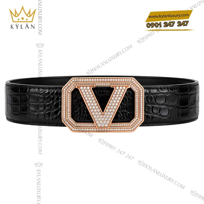 Kỳ Lân Luxury mat that lung chu v vang hong kim cuong 4 Mặt thắt lưng chữ V vàng hồng kim cương