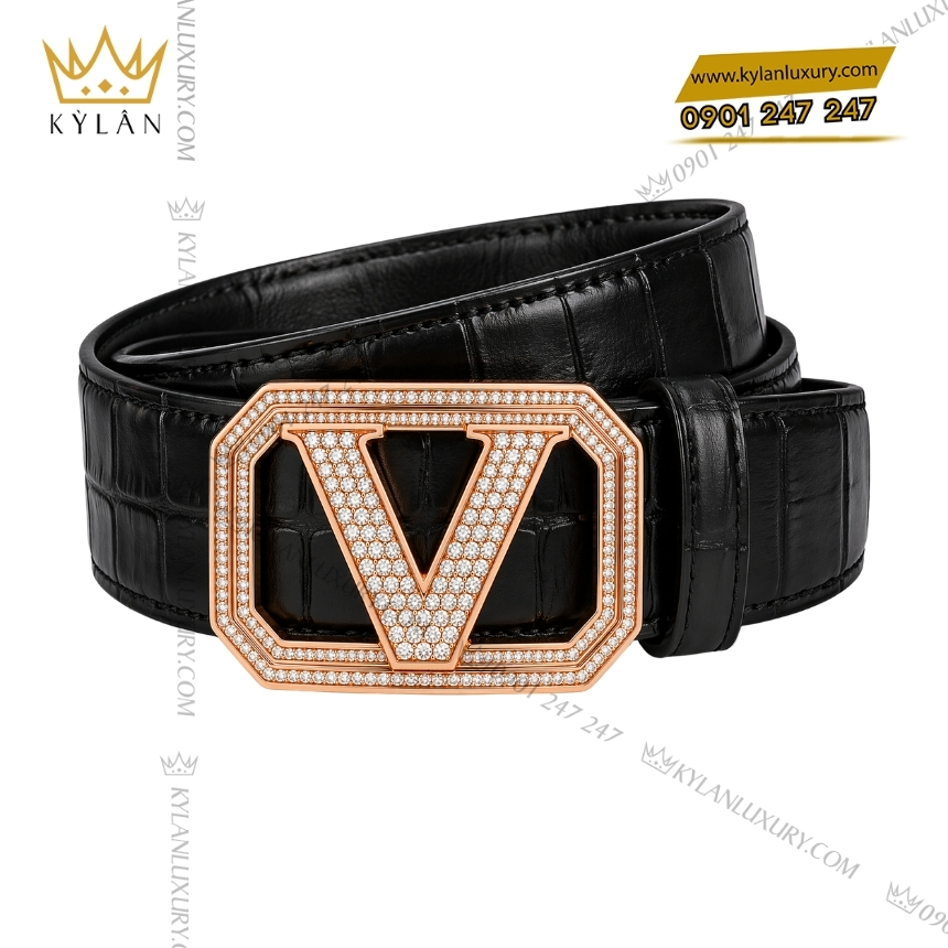 Kỳ Lân Luxury mat that lung chu v vang hong kim cuong 5 Mặt thắt lưng chữ V vàng hồng kim cương
