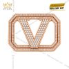 Mặt thắt lưng chữ V vàng hồng kim cương