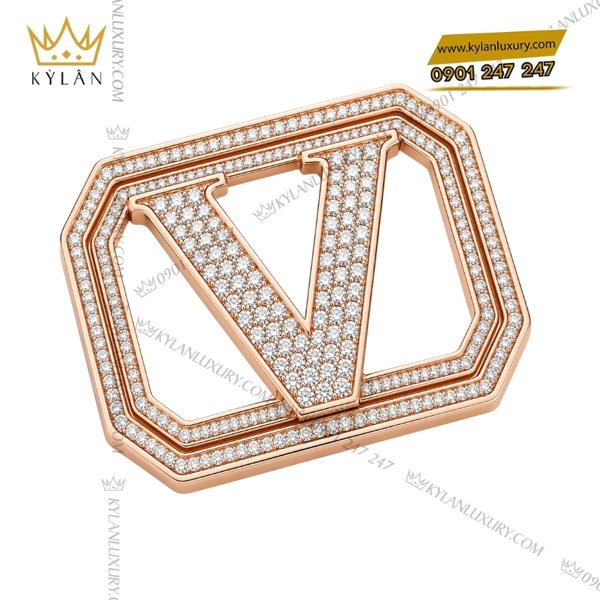 Kỳ Lân Luxury mat that lung chu v vang hong kim cuong 8 Mặt thắt lưng chữ V vàng hồng kim cương
