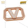 Mặt thắt lưng chữ V vàng hồng kim cương