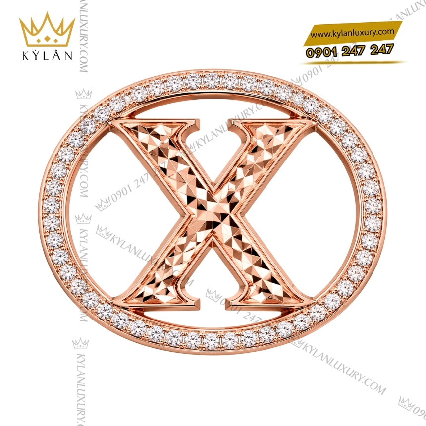 Kỳ Lân Luxury mat that lung chu x vang hong vien kim cuong 2 Mặt thắt lưng chữ X vàng hồng viền kim cương