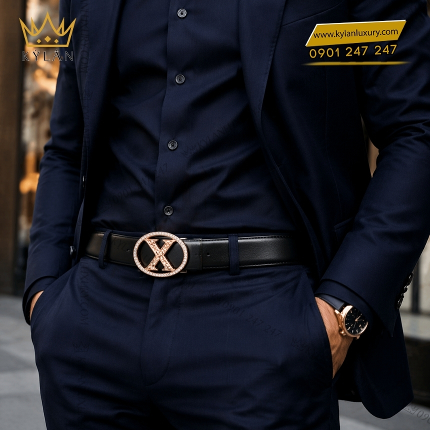 Kỳ Lân Luxury mat that lung chu x vang hong vien kim cuong 9 Mặt thắt lưng chữ X vàng hồng viền kim cương