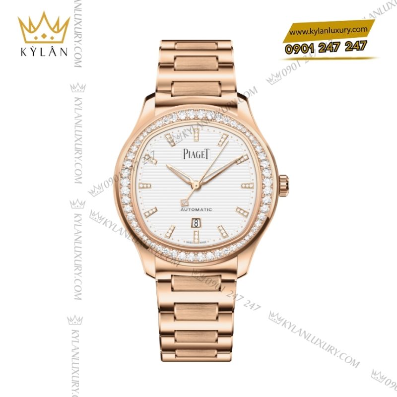 Đồng hồ Piaget Polo Date 36mm vàng hồng đính kim cương