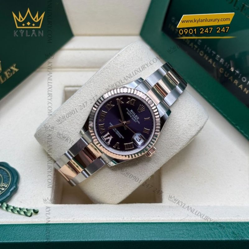Đồng hồ Rolex Datejust 31 demi mặt tím La Mã 278271-0019