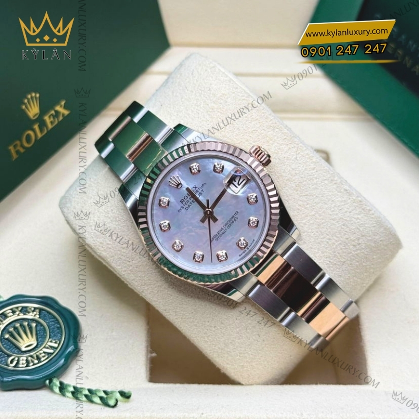 Kỳ Lân Luxury rolex datejust 31 278271 0025 xa cu day oyster 6 Đồng hồ Rolex Datejust 31 xà cừ dây oyster 278271-0025