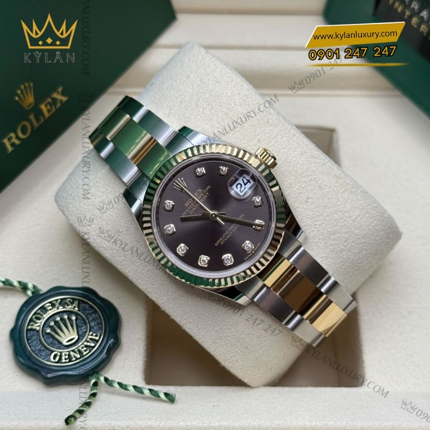 Kỳ Lân Luxury rolex datejust 31 278273 0021 demi mat xam 6 Đồng hồ Rolex Datejust 31 demi mặt xám đậm 278273-0021