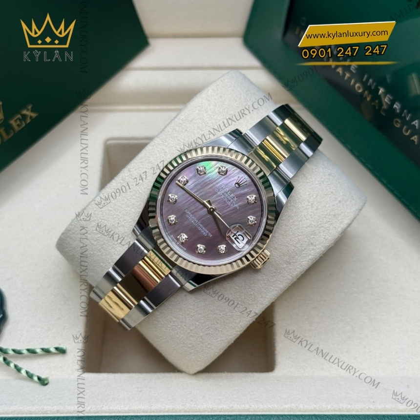 Kỳ Lân Luxury rolex datejust 31 278273 0023 xa cu den 2 Đồng hồ Rolex Datejust 31 xà cừ đen dây oyster 278273-0023