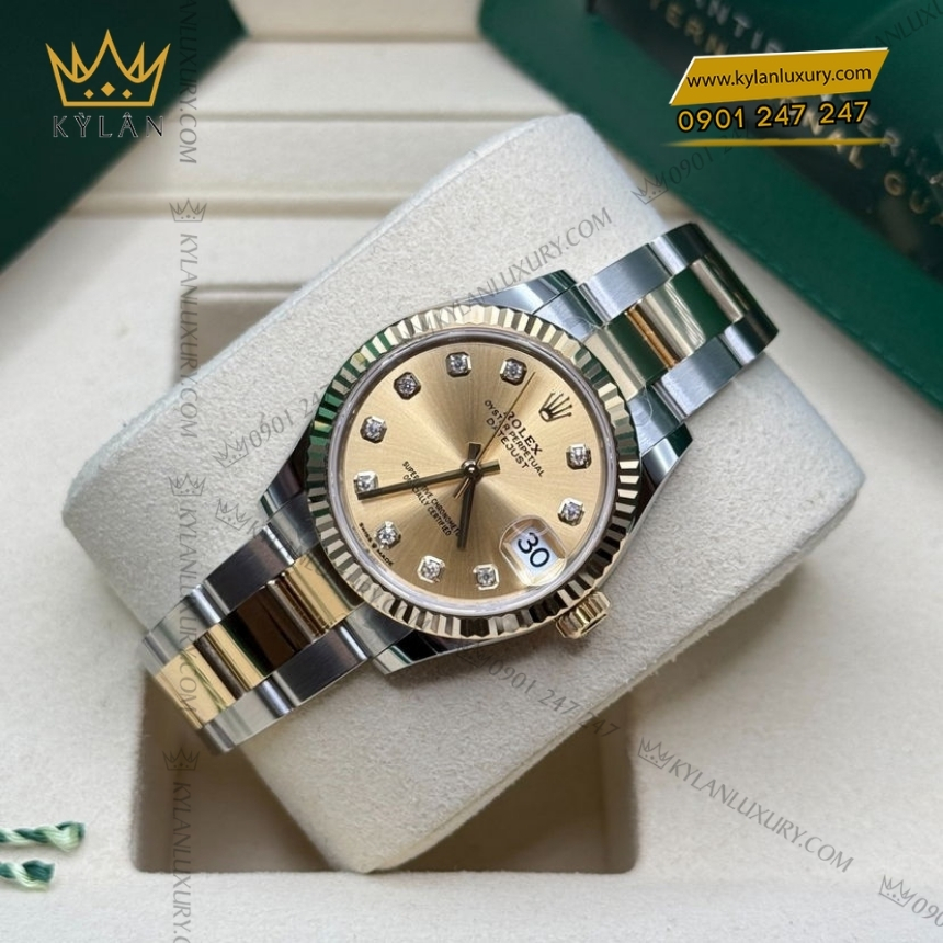 Kỳ Lân Luxury rolex datejust 31 278273 0025 champagne day oyster 3 Đồng hồ Rolex Datejust 31 champagne dây oyster 278273-0025