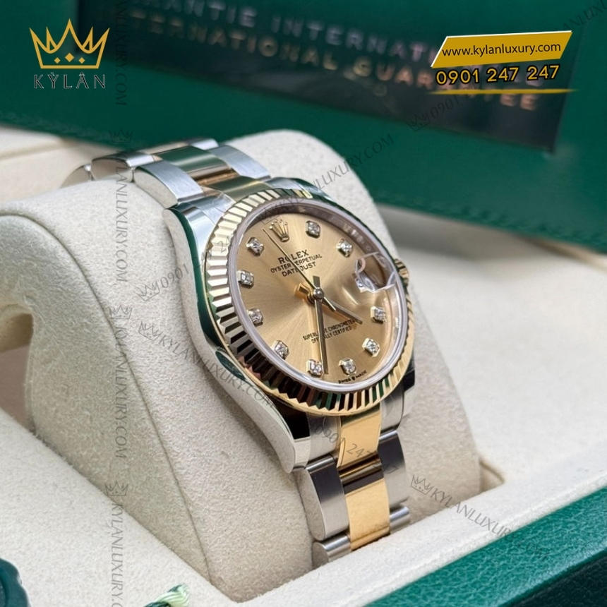Kỳ Lân Luxury rolex datejust 31 278273 0025 champagne day oyster 7 Đồng hồ Rolex Datejust 31 champagne dây oyster 278273-0025