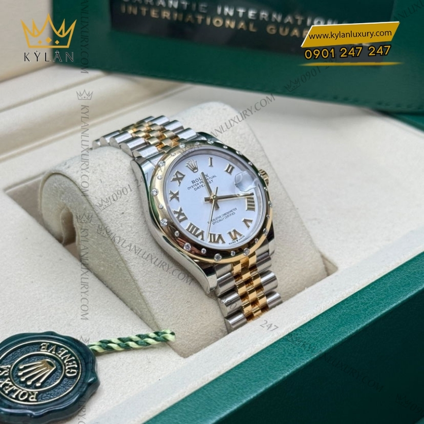 Kỳ Lân Luxury rolex datejust 31 278343rbr 0002 trang la ma 2 Đồng hồ Rolex Datejust 31 mặt số trắng La Mã 278343RBR-0002