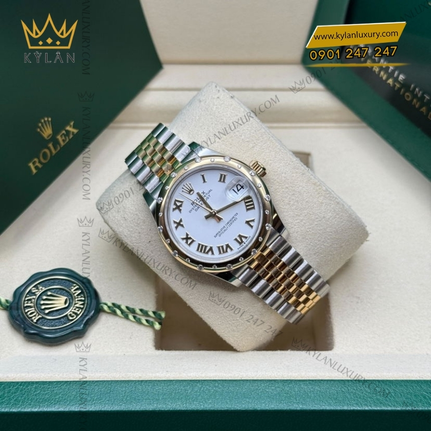 Kỳ Lân Luxury rolex datejust 31 278343rbr 0002 trang la ma 3 Đồng hồ Rolex Datejust 31 mặt số trắng La Mã 278343RBR-0002