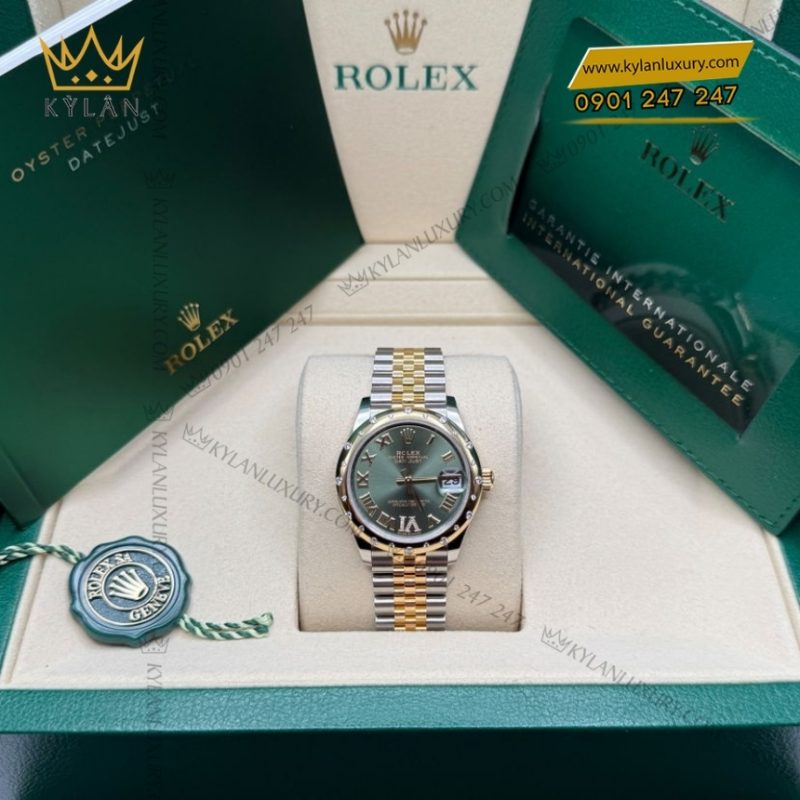 Đồng hồ Rolex Datejust 31 demi olive kim cương 278343RBR-0016