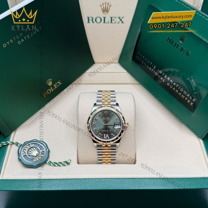 Kỳ Lân Luxury rolex datejust 31 278343rbr 0016 olive kim cuong 5 Đồng hồ Rolex Datejust 31 demi olive kim cương 278343RBR-0016