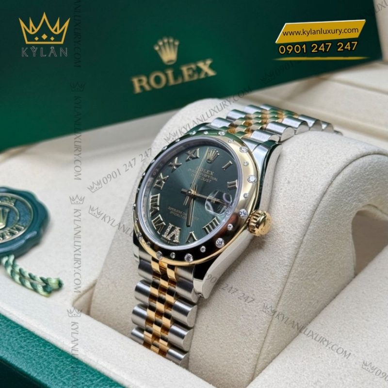 Đồng hồ Rolex Datejust 31 demi olive kim cương 278343RBR-0016