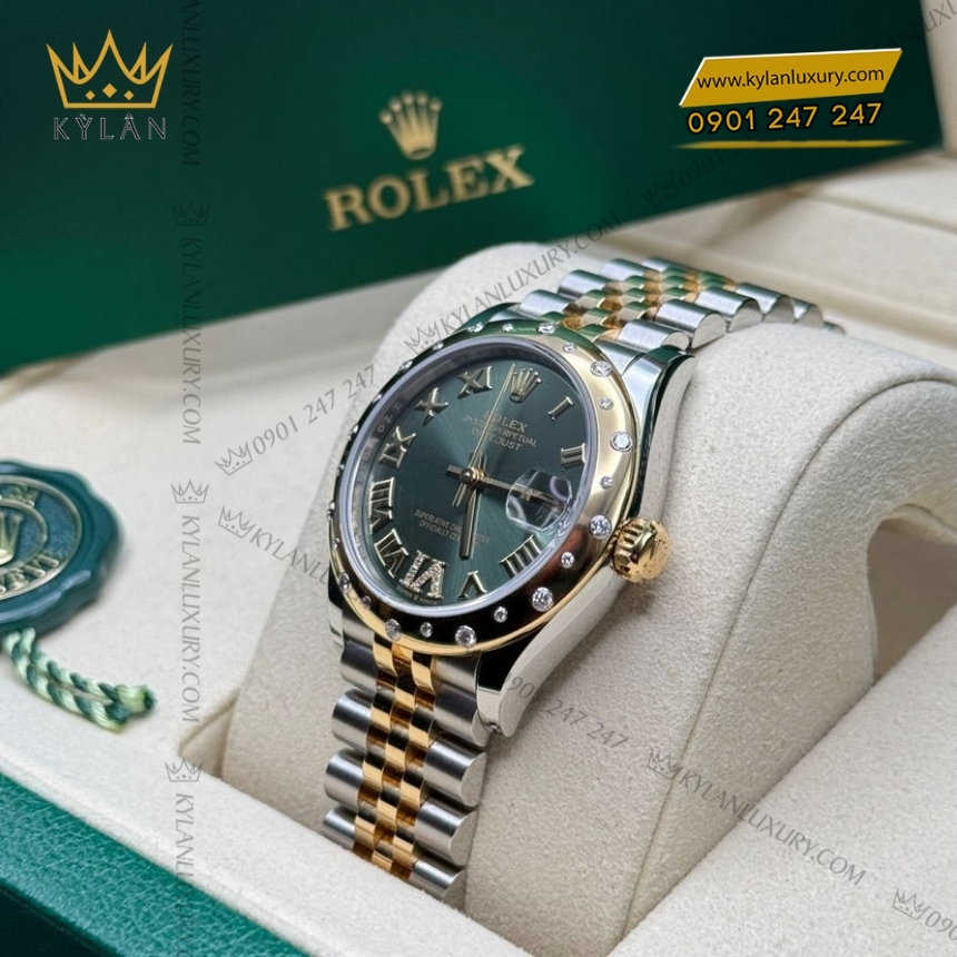 Kỳ Lân Luxury rolex datejust 31 278343rbr 0016 olive kim cuong 9 Đồng hồ Rolex Datejust 31 demi olive kim cương 278343RBR-0016