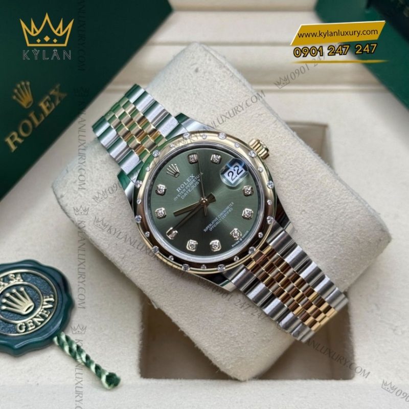 Đồng hồ Rolex Datejust 31 olive vành kim 278343RBR-0030