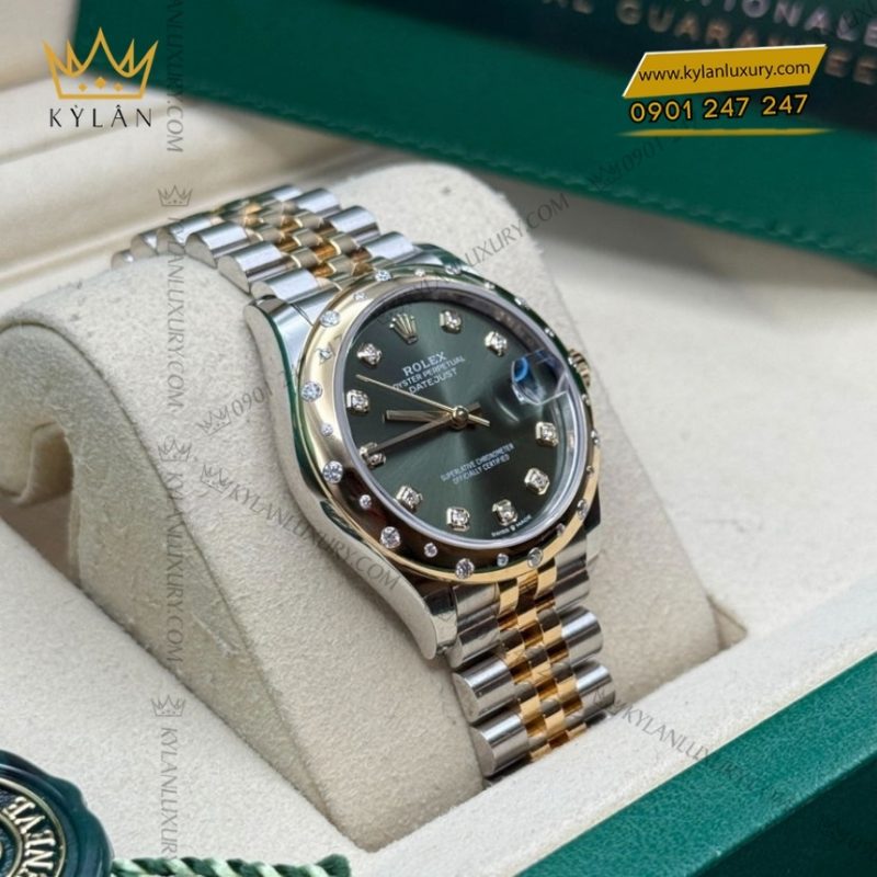 Đồng hồ Rolex Datejust 31 olive vành kim 278343RBR-0030