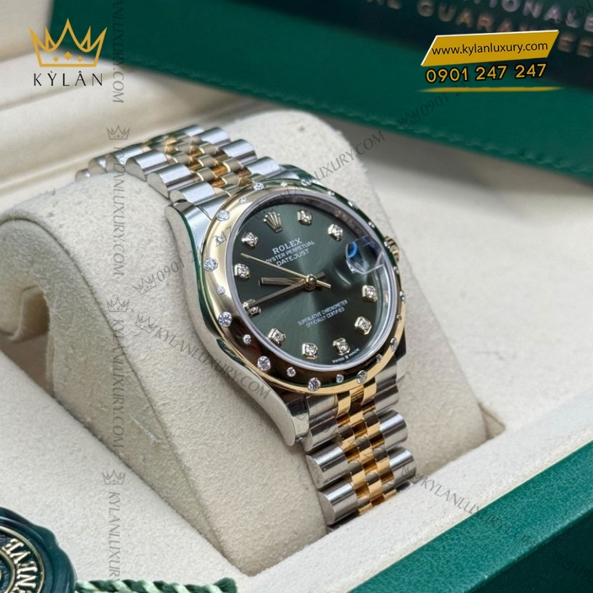 Kỳ Lân Luxury rolex datejust 31 278343rbr 0030 olive green 6 Đồng hồ Rolex Datejust 31 olive vành kim 278343RBR-0030