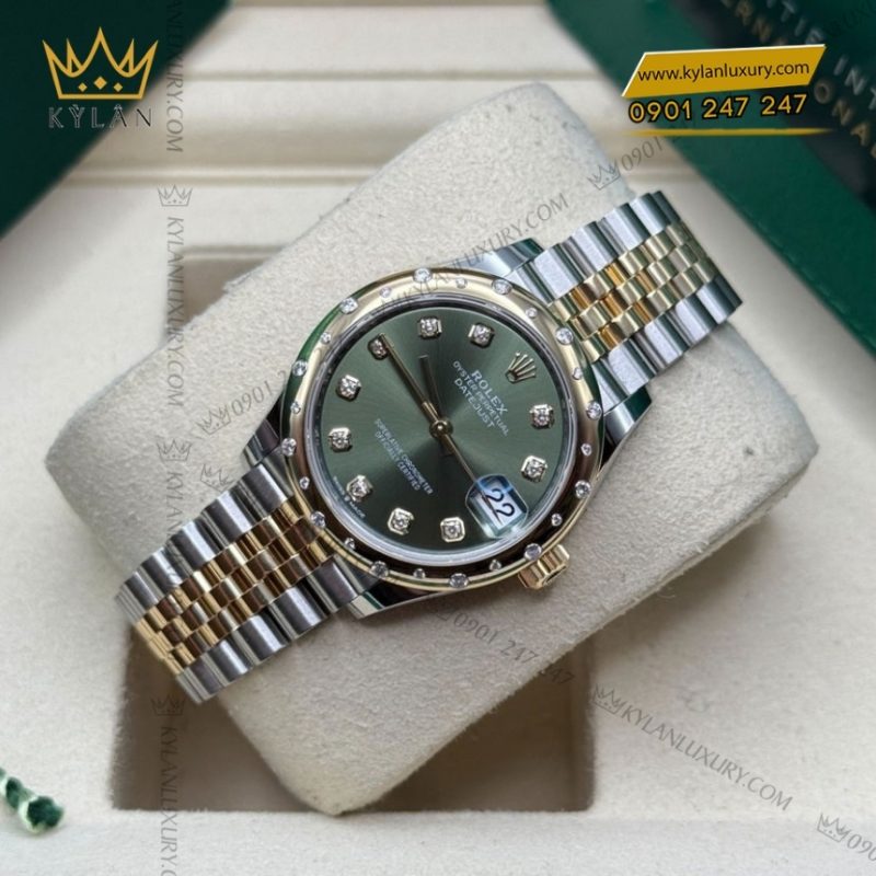 Đồng hồ Rolex Datejust 31 olive vành kim 278343RBR-0030