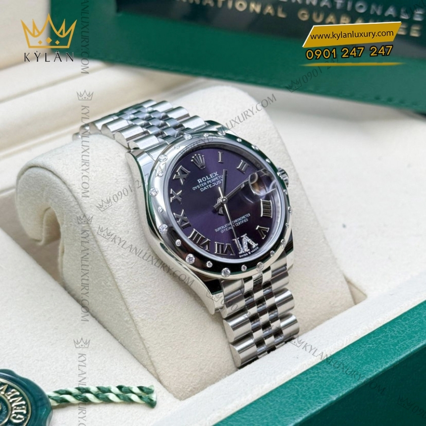 Kỳ Lân Luxury rolex datejust 31 278344rbr 0028 tim kim cuong 9 Đồng hồ Rolex Datejust mặt tím kim cương 278344RBR-0028